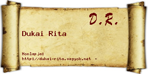 Dukai Rita névjegykártya
